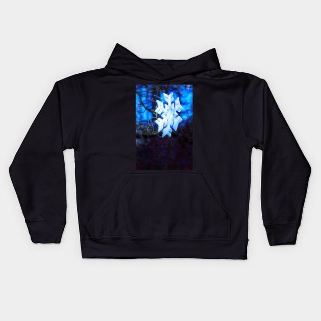 snowflake in blue 2 Kids Hoodie by DlmtleArt